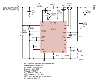 200kHz, Wide Input Range SEPIC Converter Generates a 5V Output with Up to 5A Output Current