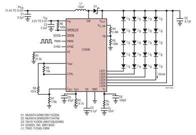 2 MHz LED Driver for 20 White LEDs