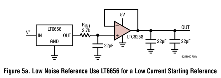 Figure 5a. Low Noise Reterence Use LT6656 for a Low current Starting Reterence