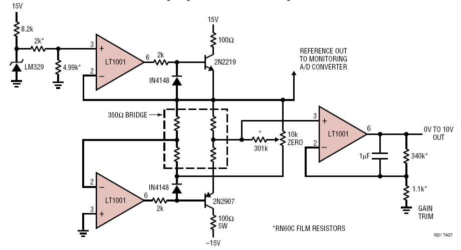 Strain Gauge Signal Conditioner with Bridge Excitation