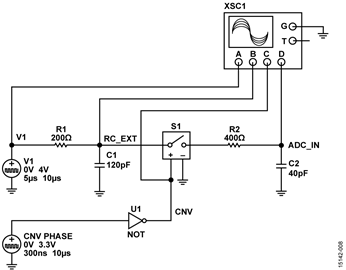 Multisim™ Settling Time Model of the AD4003 and RC Noise Filter Multisim™ Settling Time Model of the AD4003 and RC Noise Filter