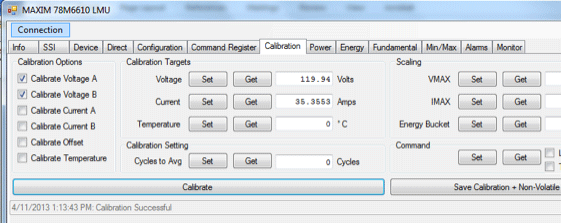 Figure 9. Voltage calibration GUI setup.