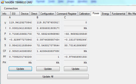 Figure 12. Measurement outputs during calibration.