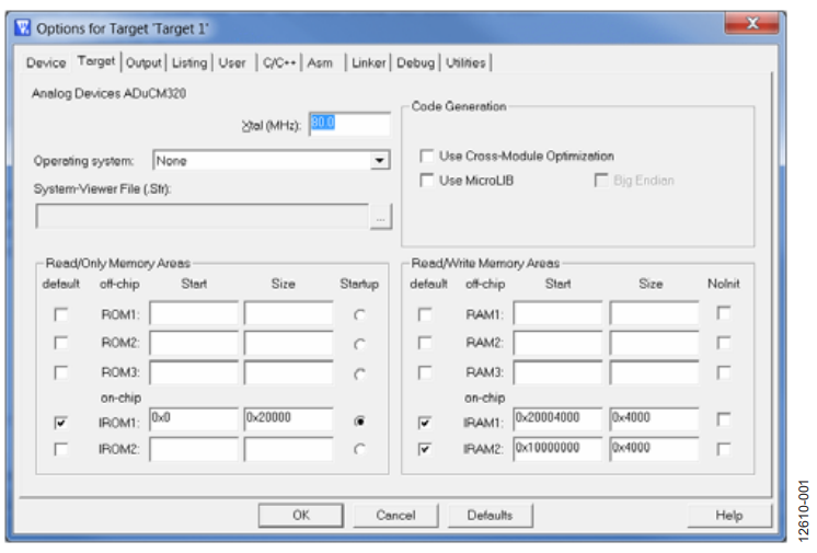 Figure 1. Selecting Memory Ranges.