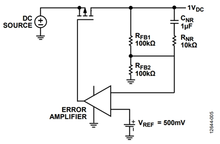 Figure 5. Reducing noise gain in an adjustable LDO.