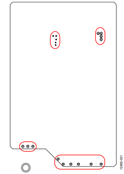 Figure 21. Section of PCB layer 2 creating stitching capacitor GNDISO plate.