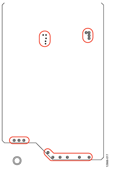 Figure 17. Section of layer 2, creating stitching capacitor GNDISO plate.