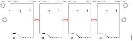 Figure 19. Section of layer 2 showing all four stitching capacitors.