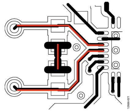 Figure 21. Layout of the ADE7978 crystal.