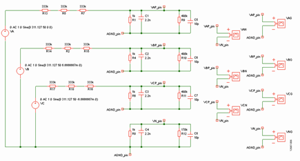 Figure 7. Simulation test bench: standard 3P4W wye setup.