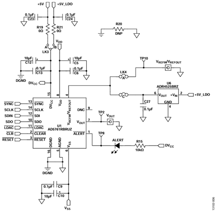 Figure 6. AD5761R Connections.