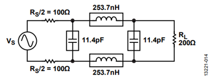 Figure 14. Converting Single-Ended Filter into Differential Filter.