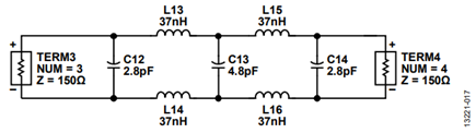 Figure 19. Differential Low-Pass Filter with Ideal Components.