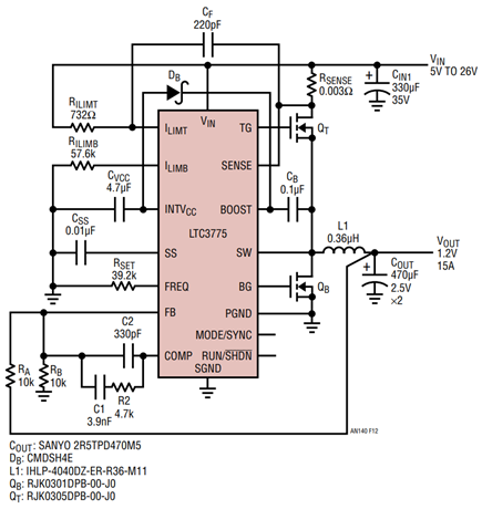 The LTC3775 Voltage Mode Synchronous Buck Supply