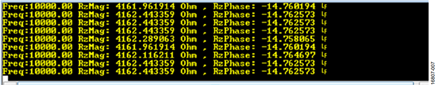 Measurement Results Displayed on the Terminal