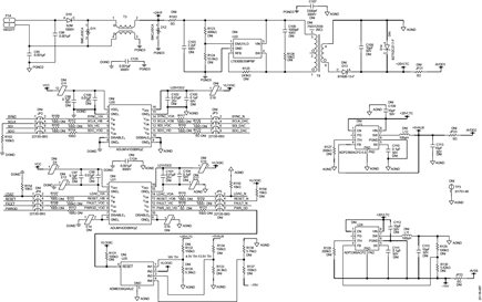 Figure 67. AD5758 and ADP1031 EMC Test Board Schematics, Field Power Supply and Digital Isolation