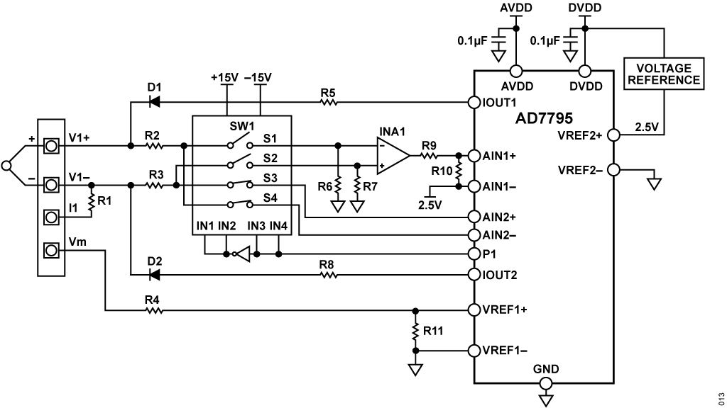 Figure 5. CH2 Simplified Thermocouple Input Diagram.