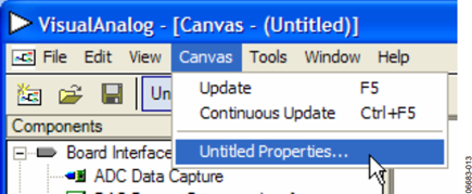 Canvas Properties Menu