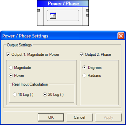 Power/Phase and Settings Form