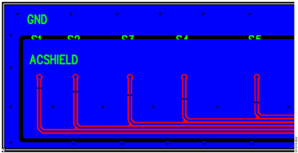 Figure 2. Sensor layout example, bottom layer