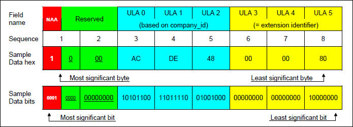 图3. FC-PH IEEE 48位标识符格式。