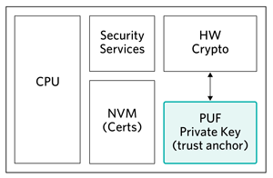 PUF as trust anchor private key.