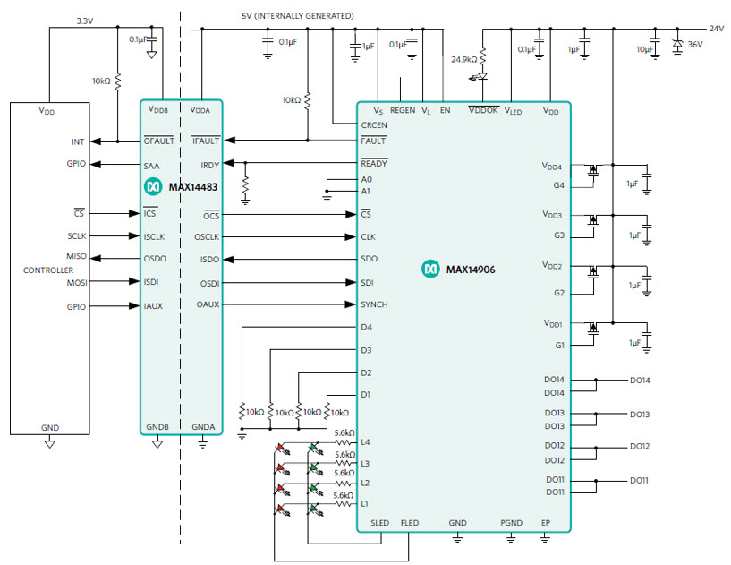 MAX14906 Typical Application Circuit