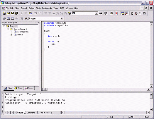 Figure 5.  Compilation output from Keil µVision.