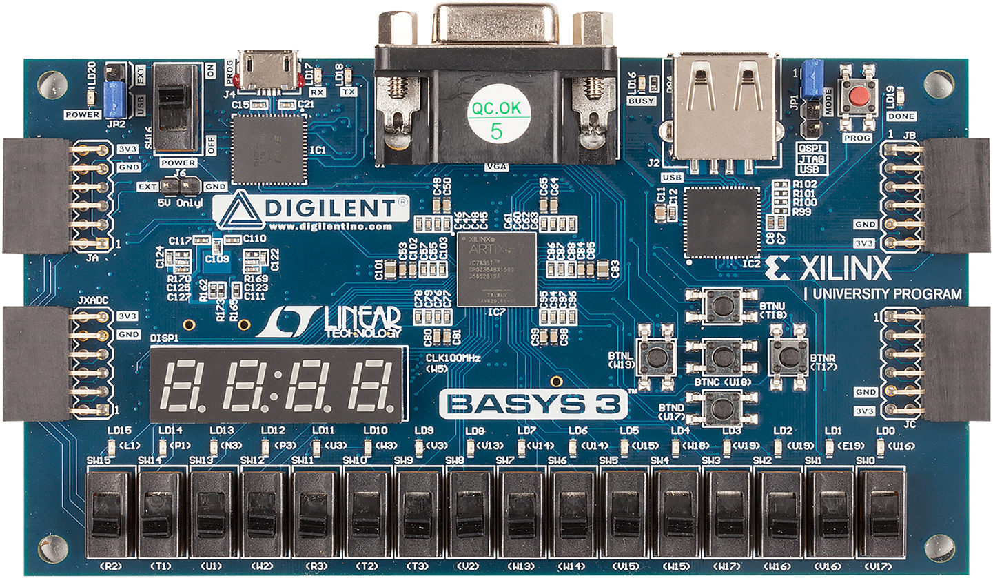 Xilinx BASYS 3 - Top View