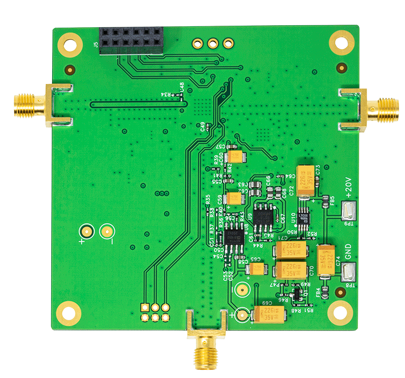 HMC701LP6CE Evaluation Board - Bottom View