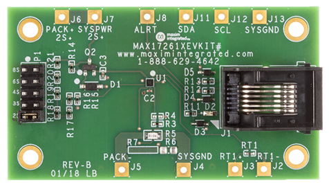 MAX17261GEVKIT, MAX17261XEVKIT: Board Photo