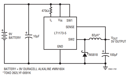 Figure 2. 9V to 5V Step-Down Regulator.