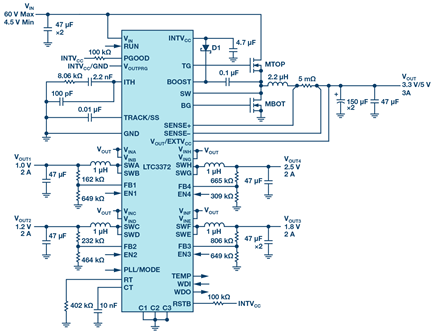 Typical 60 V input application of LTC3372