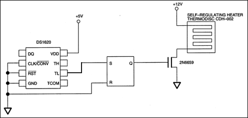 Figure 3. Using T<sub>LOW</sub> to drive a self-regulating heater. 