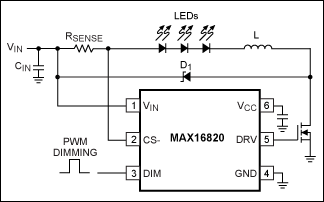 Figure 1. Standard driver circuit for HB LEDs.