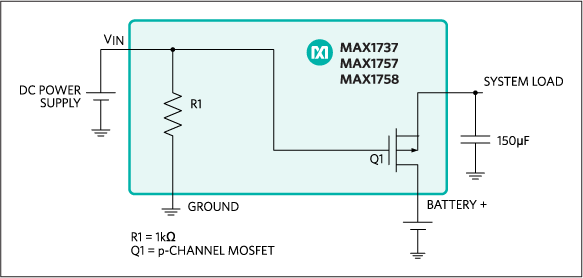 Figure 2. Adding a p-MOSFET to improve efficiency.