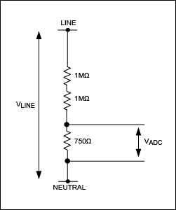 Figure 1. Voltage-divider for inlet voltage sensing.