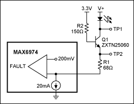 Figure 2. The addition of R2 in Figure 1 restores the fault-detection function.