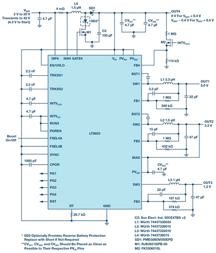 Cold crank tolerant automotive supply