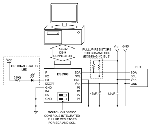 Figure 1. Typical DS3900 interface schematic.