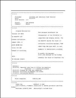 Listing 1. An example assembly program that interfaces the MAX6955 to the PIC18F442's internal MSSP I2C peripheral.