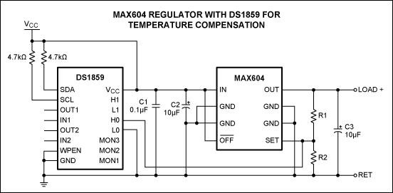 图2. MAX604温度补偿电路