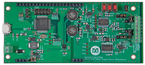 Figure 4. MAXREFDES75# featuring the MAX11270 sigma-delta ADC.