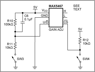 Figure 7. A gain-adjust circuit using the MAX5467.