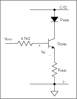 Figure 5. External sink current circuit using an NPN transistor.