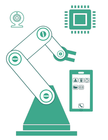 Figure 1. IoT devices such as a robotic arm in a factory have embedded hardware that could pose a security risk.