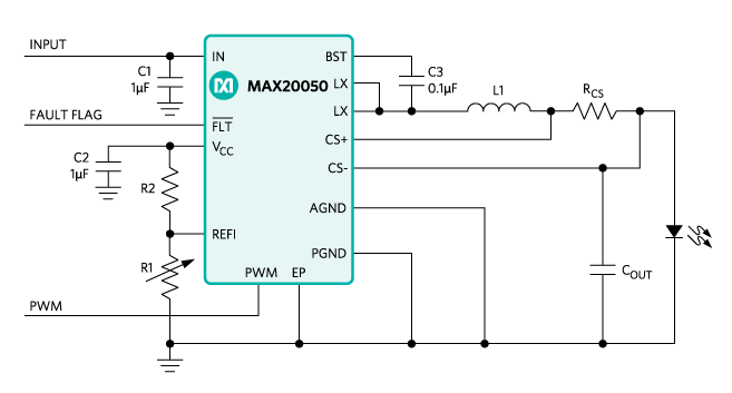 Figure 4. IR-LED driver integrated, synchronous solution.