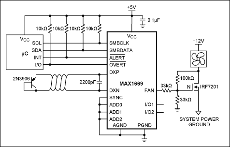 Figure 10. The MAX1669 configured for DC linear mode.