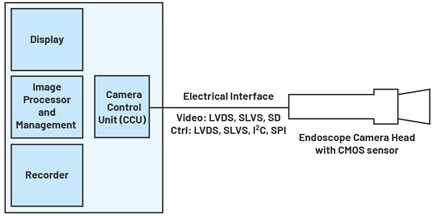 Electrical interfaces in a digital endoscope