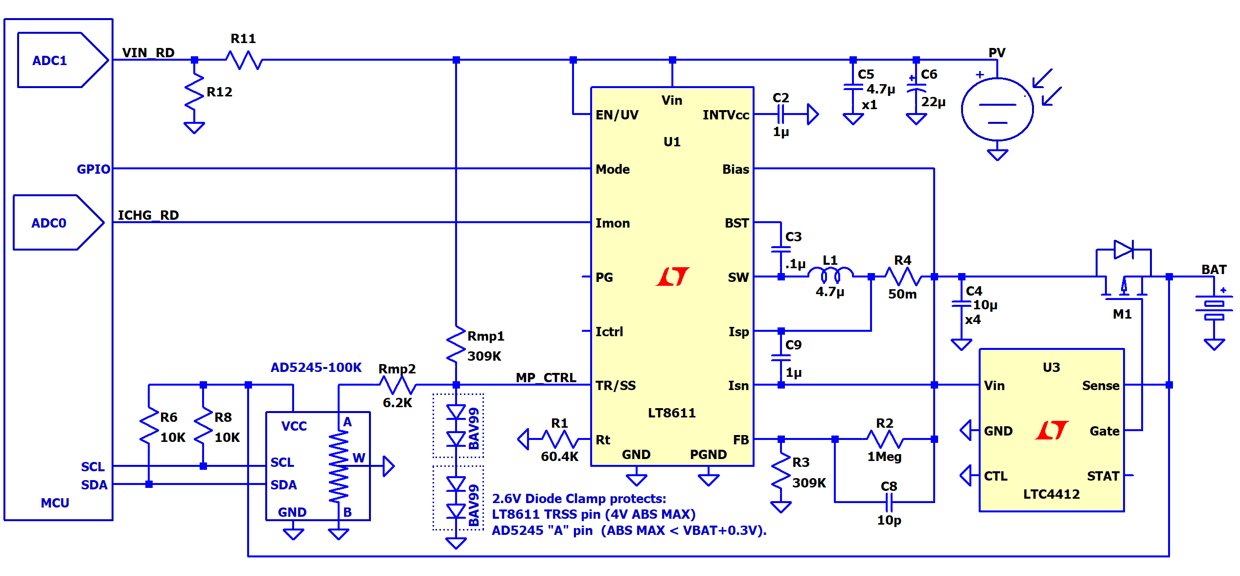 Figure 3 - MCU Controlled LT8611 MPPT Solar Battery Charger